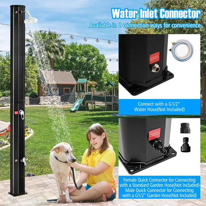 9.3-Gallon Solar Garden Shower  Eco-Friendly Outdoor Rinse Station