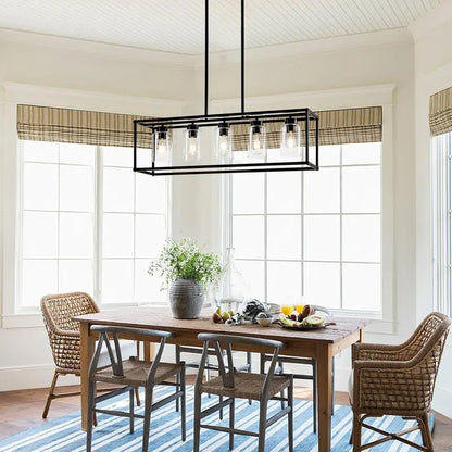 Rustic-Modern Matte Black Pendant Chandelier for Contemporary Spaces
