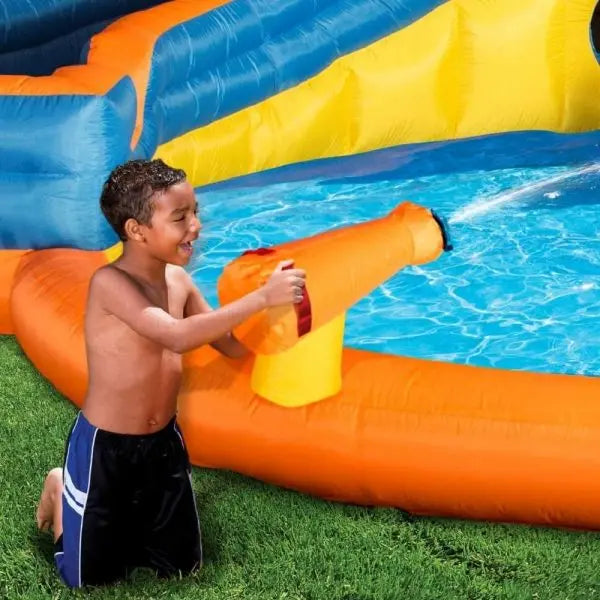 Banzai Pipeline Twist Inflatable Water Park  Kids’ Backyard Splash & Slide Set