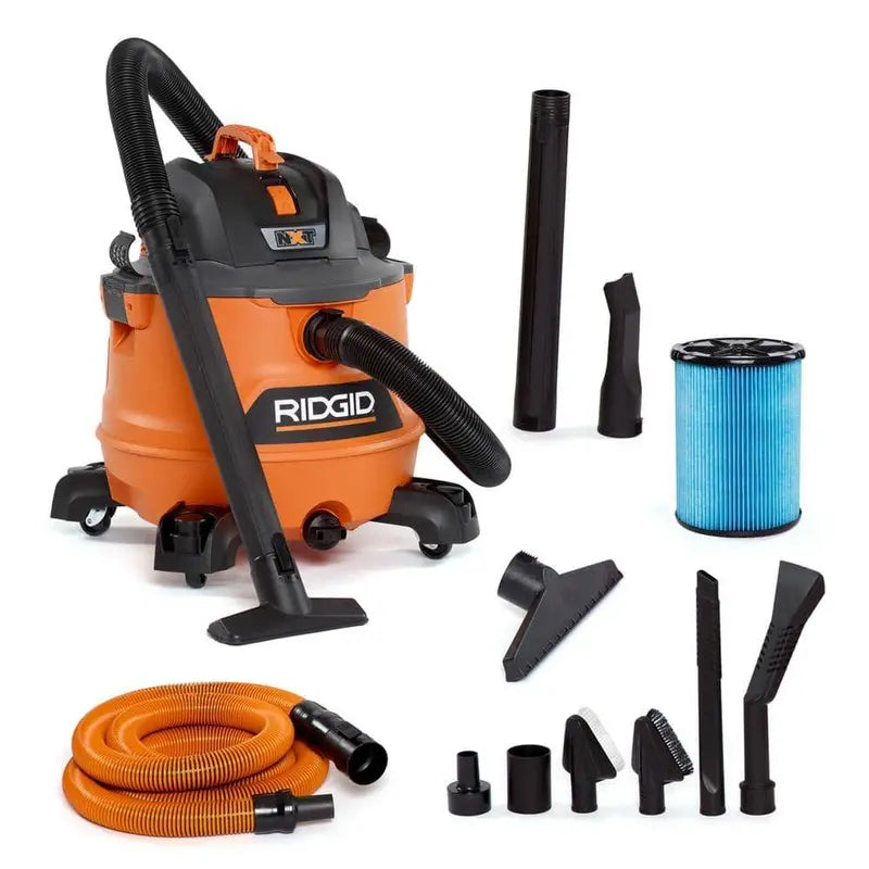 RIDGID 14-Gallon NXT Wet/Dry Shop Vacuum  6.0 Peak HP, Fine Dust Filter &amp; Premium Car Cleaning Kit