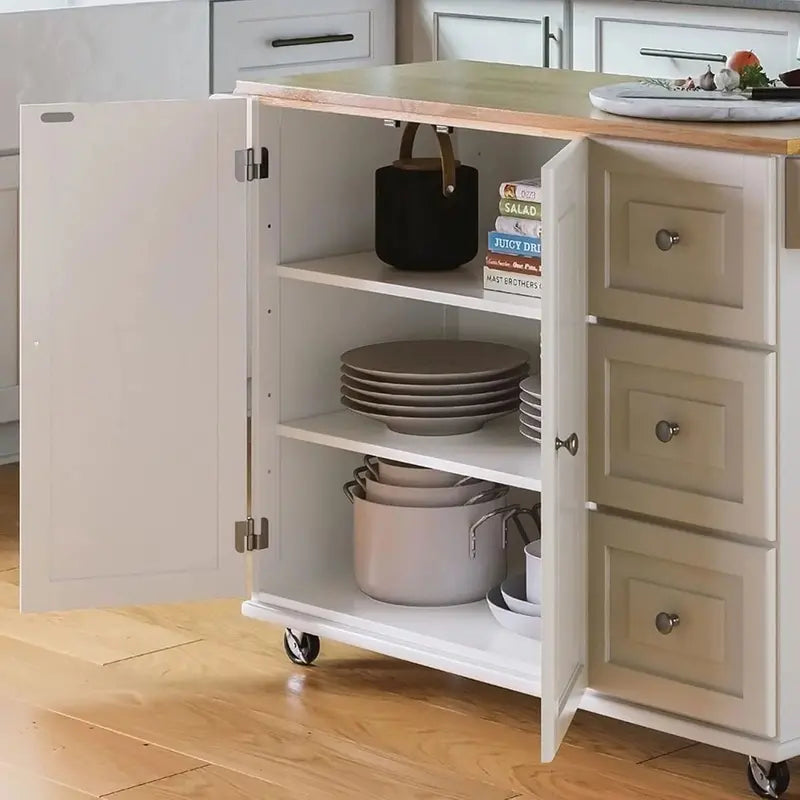Homestyles Dolly Madison Mobile Kitchen Island  Drop-Leaf Breakfast Bar with Casters
