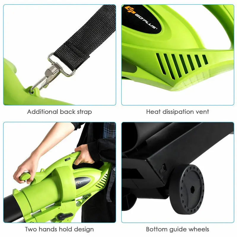 Multi-Mode Electric Leaf Blower, Vacuum, and Mulcher with 6-Speed Control