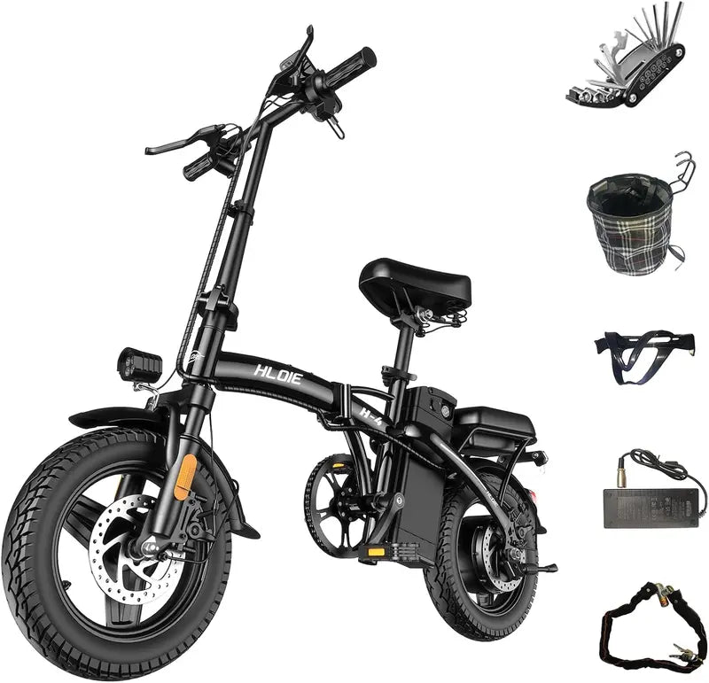 HLOIE 14-Inch Foldable Electric Bike  750W Motor, 23 MPH Max Speed