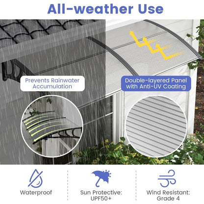 Weather-Resistant Door and Window Awning  UV, Rain, and Snow Protection for Residential Use