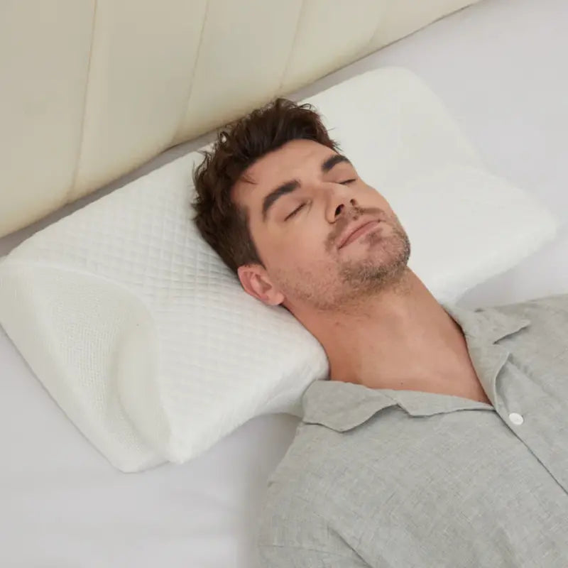 ApneaEase Ergonomic Memory Foam Pillow  Contoured Support for Snoring Reduction and Restorative Sleep