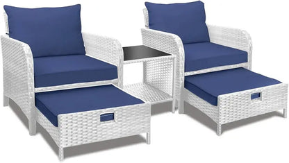 Leveleve 5-Piece Balcony Conversation Set  Compact Patio Furniture with Weather-Resistant Design