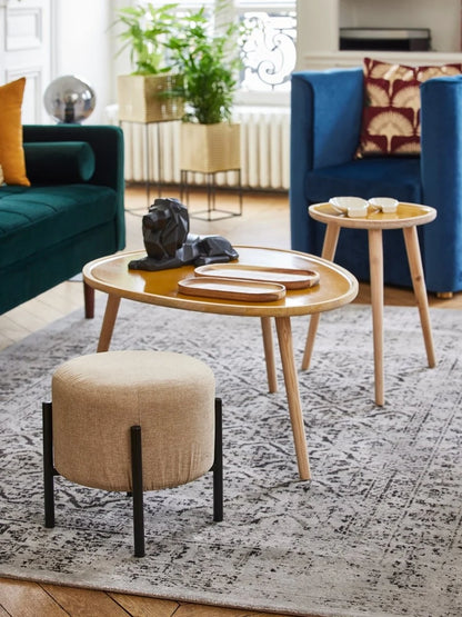 Set de 2 plateaux en bois d'acacia naturel