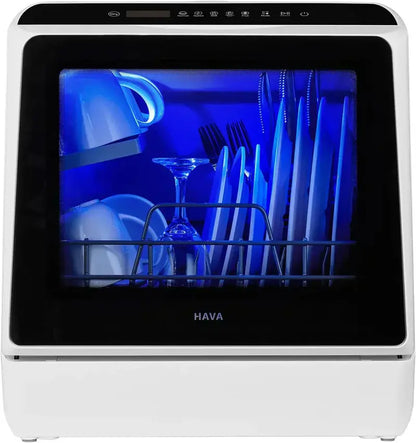 HAVA Portable Tabletop Dishwasher  6-Program Compact Unit with 5L Built-in Water Tank