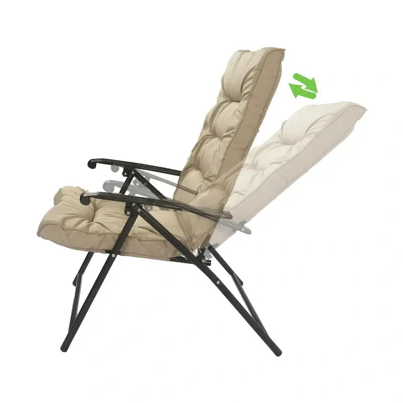 Kozyard Elsa 3-Piece Outdoor Bistro Set with Padded Folding Chairs and Table