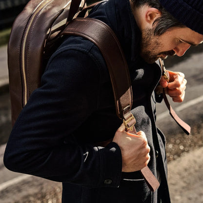 Leather Backpack - Brown