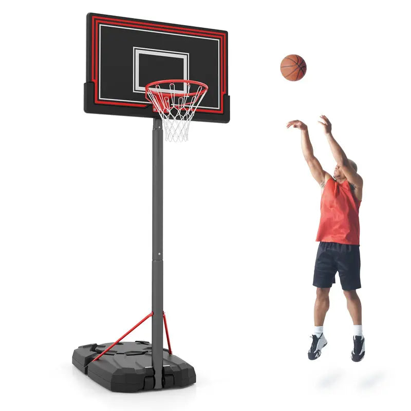Height-Adjustable Portable Basketball Hoop  Outdoor Goal System with 44″ Shatterproof Backboard (7.510 ft range)