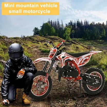 50cc Gas Dirt Bike for Adults & Kids  Red, 2-Stroke, Up to 40 MPH Off-Road Trail Bike