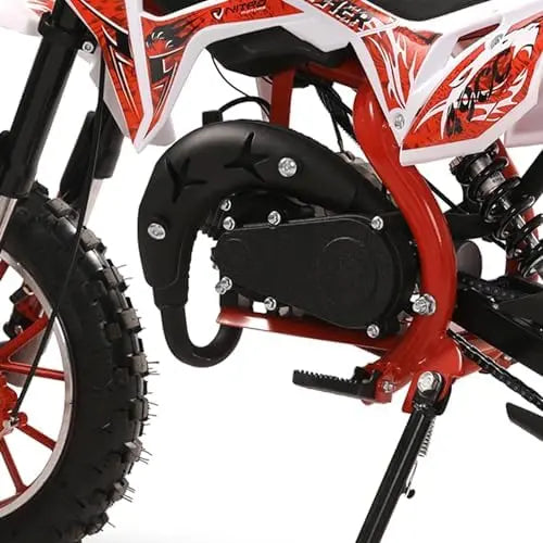 50cc Gas Dirt Bike for Adults & Kids  Red, 2-Stroke, Up to 40 MPH Off-Road Trail Bike