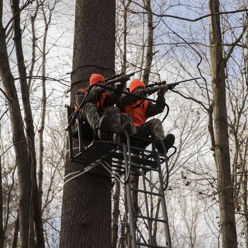 Rivers Edge Lockdown LD202E Treestand  21-Foot 2-Person Ladder Stand for Hunting and Observation