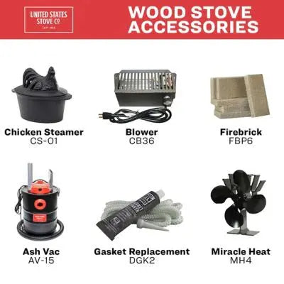 Logwood EPA-Exempt Cast Iron Wood Stove  900 Sq. Ft. Heating Capacity
