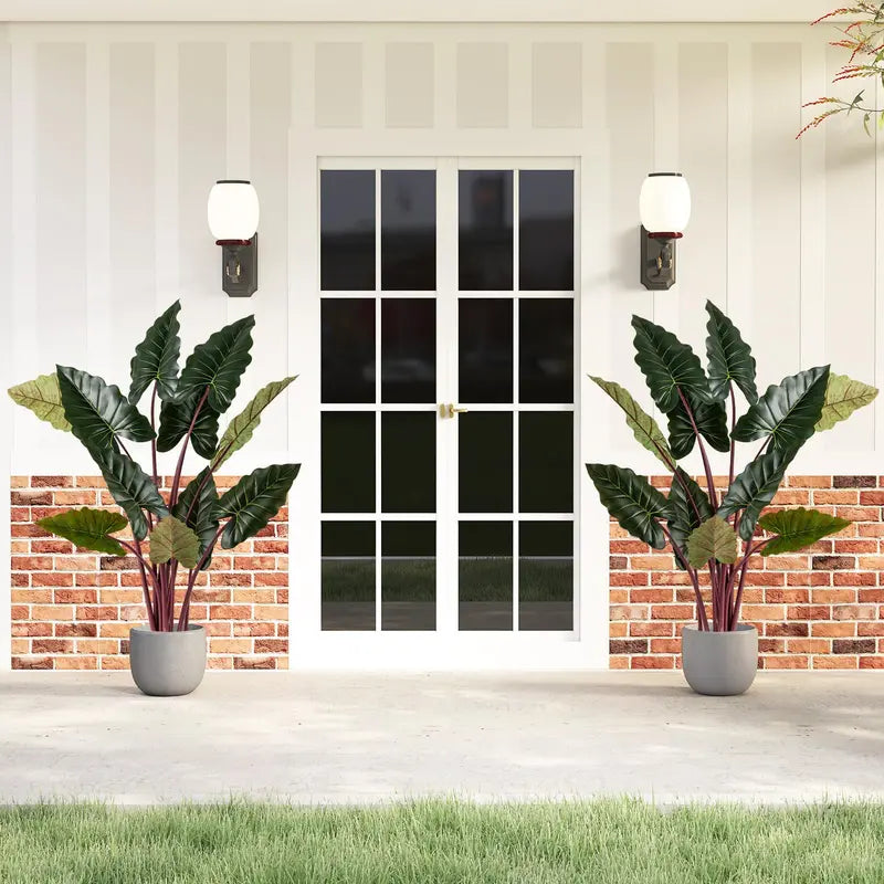 63-Inch Pre-Potted Faux Indoor Plant with 11 Lifelike Leaves and Adjustable Stems