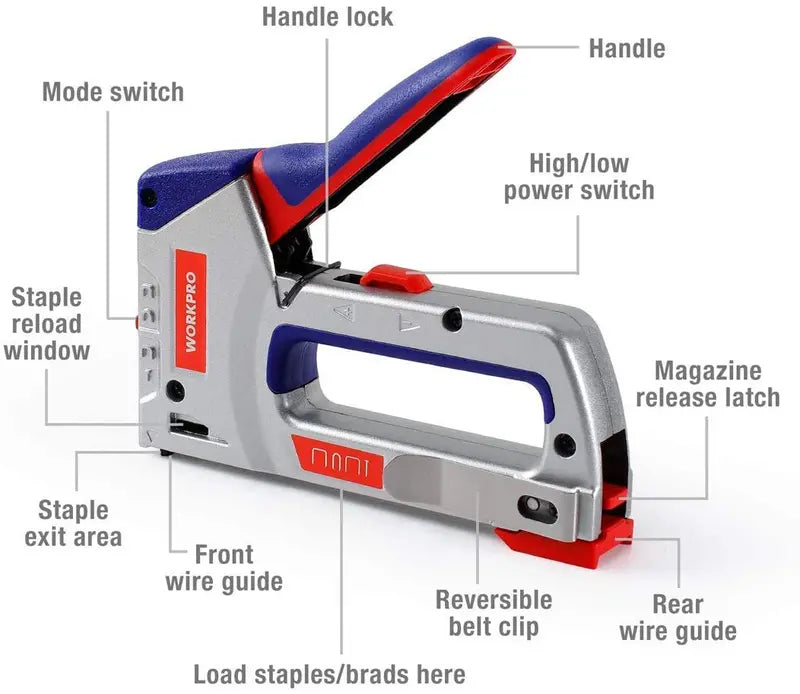 WORKPRO Manual 4-in-1 Staple & Brad Gun  Includes 3000 Staples & 1000 Brads