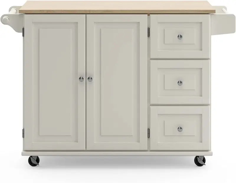Homestyles Dolly Madison Mobile Kitchen Island  Drop-Leaf Breakfast Bar with Casters