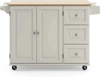 Homestyles Dolly Madison Mobile Kitchen Island  Drop-Leaf Breakfast Bar with Casters