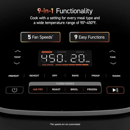 COSORI Compact 6-Quart 9-in-1 Air Fryer  Turbo-Speed Performance with Even Heat Distribution