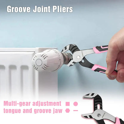 WORKPRO 4-Piece Pink Pliers Set  Ergonomic Grip Tools with Pink Ribbon Packaging