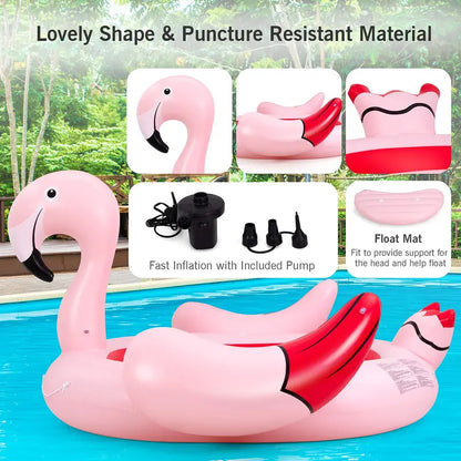 Giant Inflatable Flamingo Floating Island for 46 People