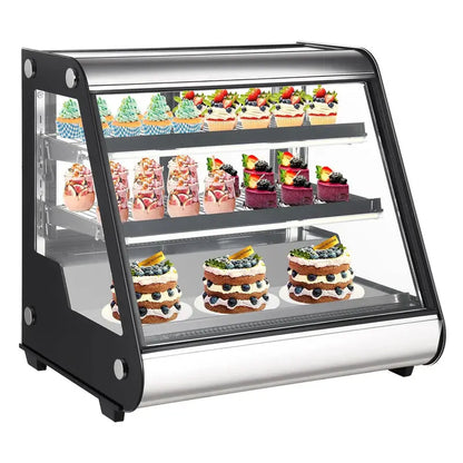 Commercial Countertop Refrigerated Display Case  130L (4.6 Cu. Ft.), Tempered Glass & LED Lighting