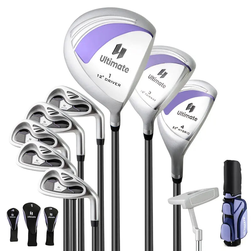 Women’s Complete Golf Club Set — 9-Piece Starter Kit with Rolling Cart Bag