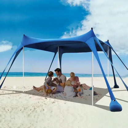 10′ x 10′ Heavy-Duty Beach Tent with UPF 50+ Sun Protection  Portable Sand Anchor Canopy Shelter