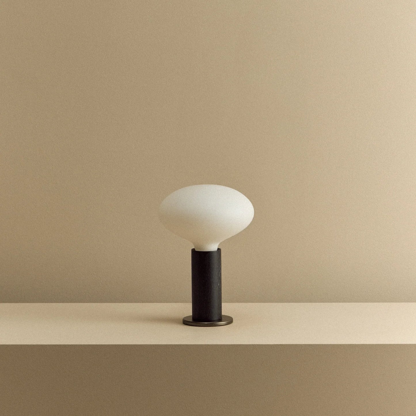 Knuckle Table Lamp in Blackened Oak + Oval D2W