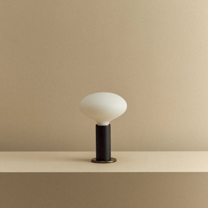 Knuckle Table Lamp in Blackened Oak + Oval D2W