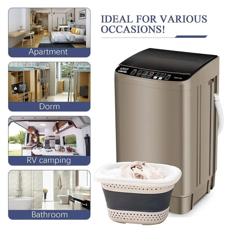 Portable Washing Machine, 17.7 Lbs Large Capacity Full Automatic Washing Machine