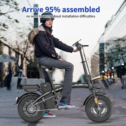 HLOIE 14-Inch Foldable Electric Bike  750W Motor, 23 MPH Max Speed