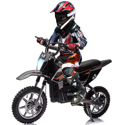 Kids’ 36V Electric Dirt Bike  350W Brushless Motor, 15.5 MPH Max Speed, LED Headlight & Dual Brakes for Ages 816