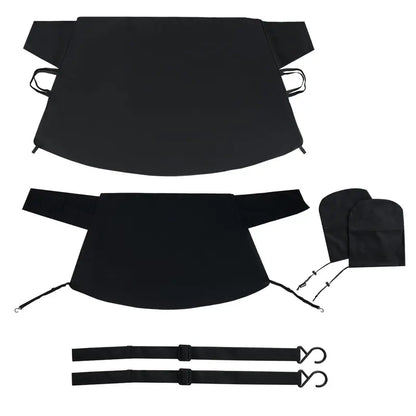 Heavy-Duty Windshield Snow Cover Set  600D Oxford Fabric Frost & Ice Protector for Front & Rear Windows