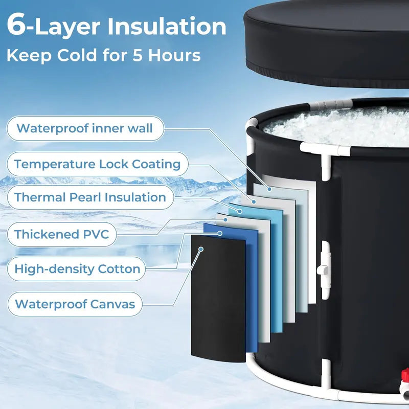 Athlete-Grade Foldable Ice Bath Tub  Cold Plunge Pool with Lid for Recovery & Training