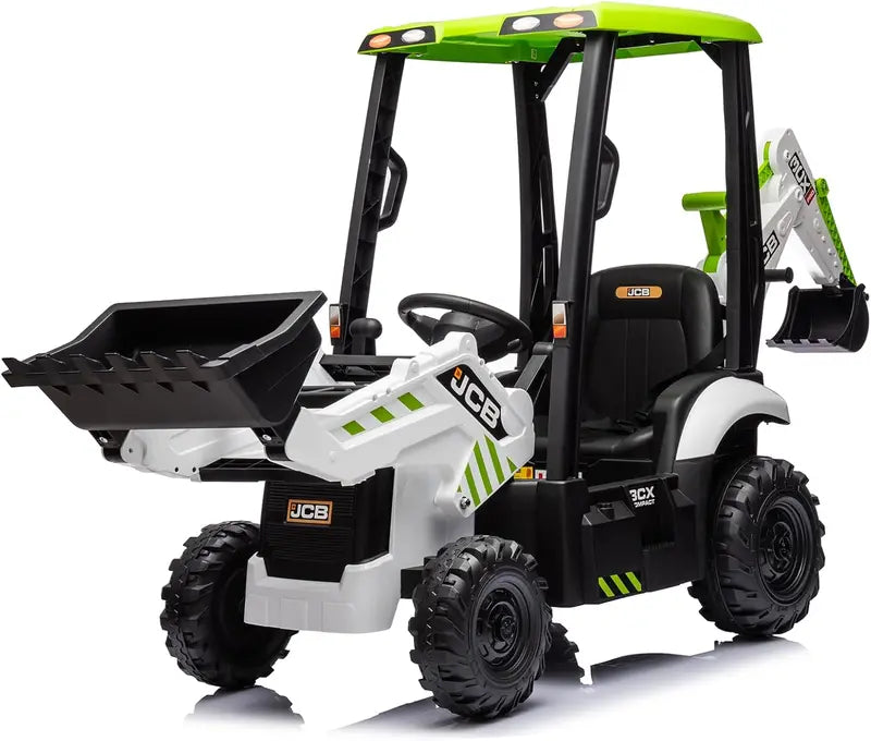 12V JCB Ride-On Excavator Toy  Realistic Digging Arm, Adjustable Speeds, Slow Start/Stop & Ages 48