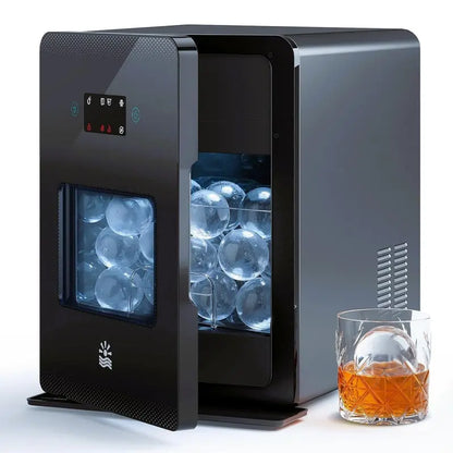 2-Inch Clear Ice Ball Maker  LCD-Controlled, Self-Cleaning Dispenser Producing Up to 144 Spheres Daily