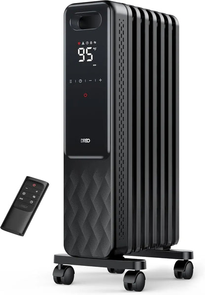 Dreo Oil-Filled Radiator Heater | 1500W Quiet Indoor Electric Heater with Remote, Child Lock, 4 Heat Modes, 24-Hour Timer, Digital Thermostat & Dual Safety Protection