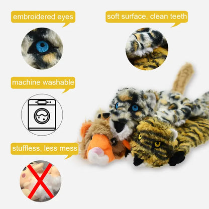 LECHONG 5 Pack No Stuffing Squeaky Dog Toy, Plush Dog Toys for Puppy, Durable Dog Chew Toys for Small Medium Large Dogs