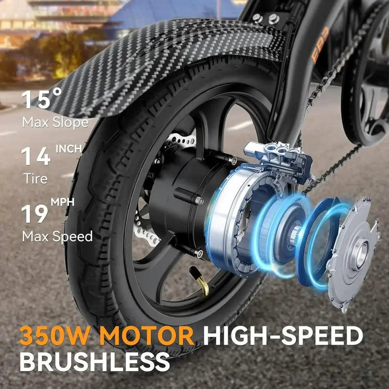 EB3 Folding Electric Bike  500W Peak Motor, 270Wh Battery, Rear Suspension, UL2849-Compliant Ebike for Adults and Teens
