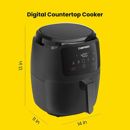 Chefman 6-Quart Dual-Basket Air Fryer  Independent 3-Quart Bins, Easy-View Window & Nonstick Ceramic Coating