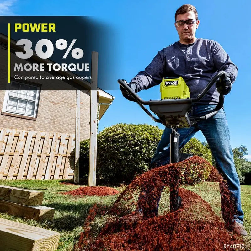 RYOBI 40V HP Brushless Cordless Earth Auger with 8 in. Bit (Tool Only) RY40701BTL