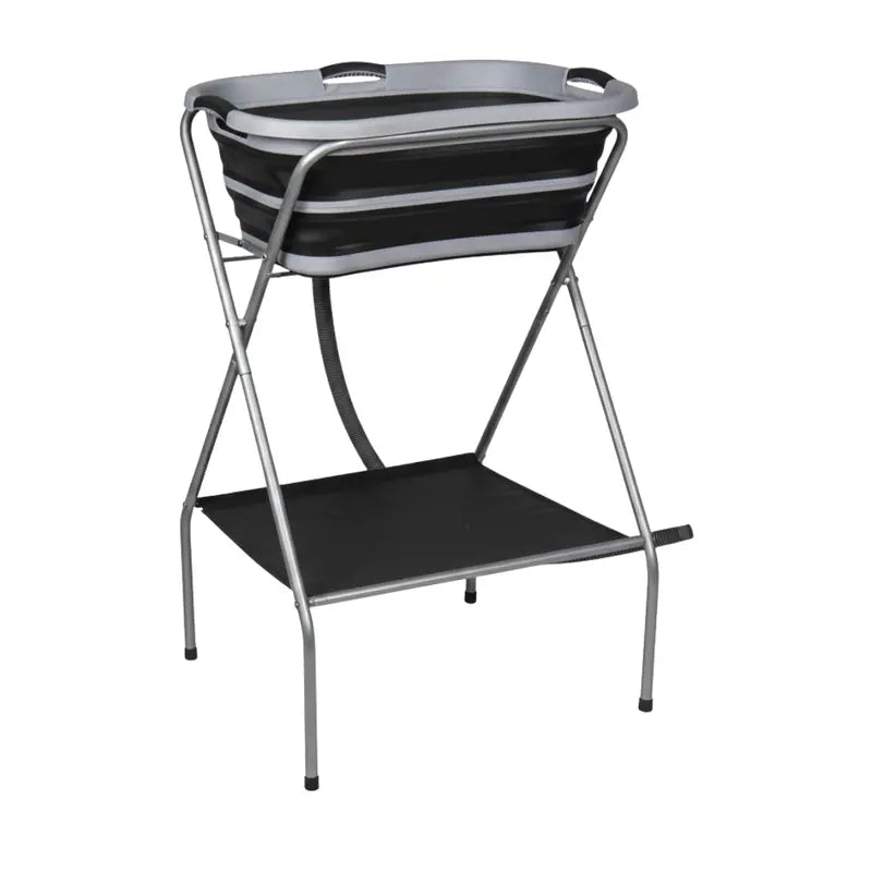 Collapsible Portable Dog Bath Tub with Integrated Drain Hose and Quick-Setup Aluminum Frame