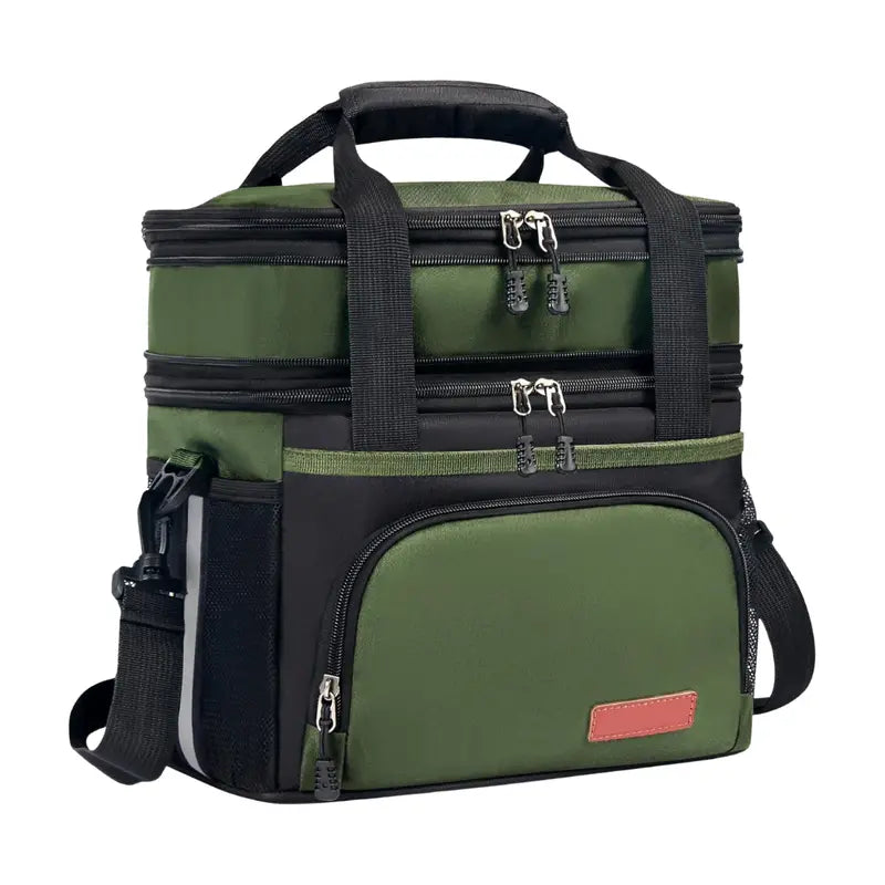 16L Insulated Lunch Tote with Segregated Compartments and Adjustable Shoulder Strap
