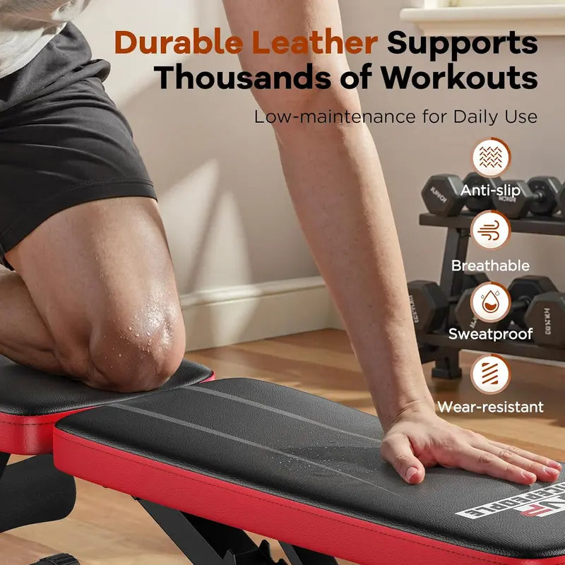 Heavy-Duty Foldable Weight Bench  8-Position Adjustable Home Gym Bench with 660 lb Capacity