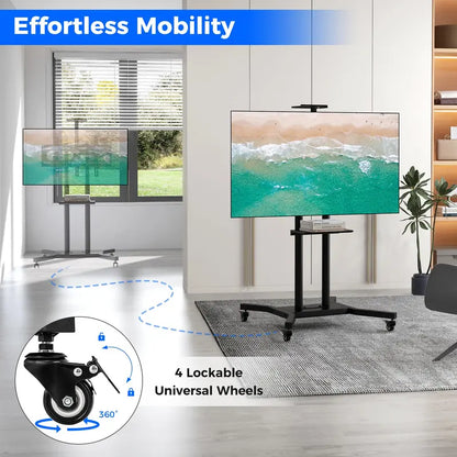 Rolling TV Cart  Lightweight Mobile Stand for 32″70″ Flat or Curved Screens (Up to 110 lbs), VESA 600×400 mm Support