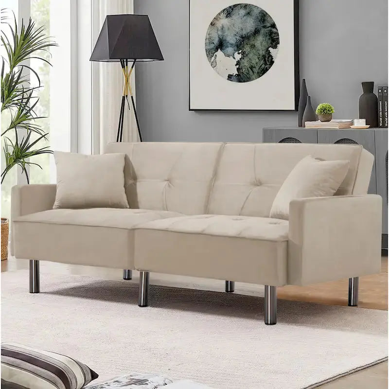 80-Inch Convertible Futon Sofa Bed  Dual-Function Sleeper Sofa