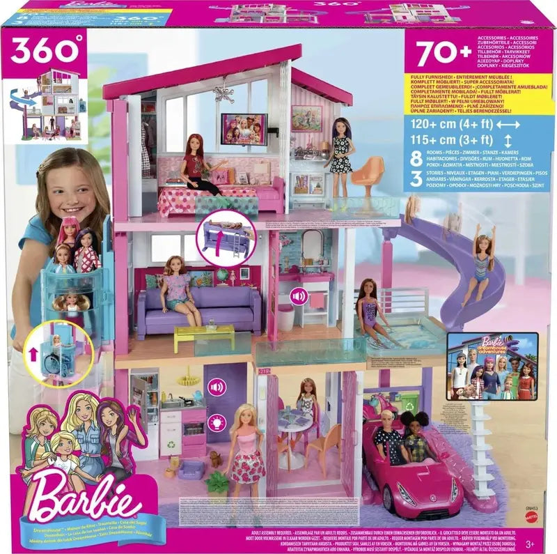 Barbie DreamHouse Dollhouse  Interactive Playset with Elevator, Lights, Sounds & 70+ Accessories