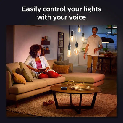 Philips Hue White Ambiance G40 Smart LED Bulbs 4-Pack, 550LM, E26, Warm-to-Cool, Alexa & Google Assistant Compatible